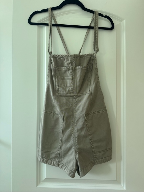 Free People Pants - Free People Taupe Twill Short Overalls